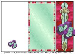 Stained Glass Floral Panel Card