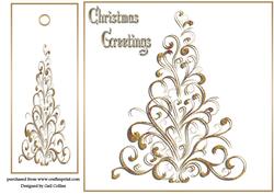 Xmas Glitter Tree Gold