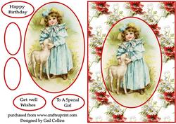 Vintage Girl and Poppies