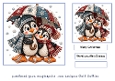 Christmas Penguins under umbrellas
