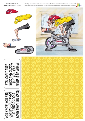 The Wrinklies Decoupage - Senior Cyclist