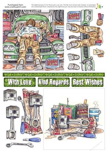 Double Decoupage - Grease Monkey