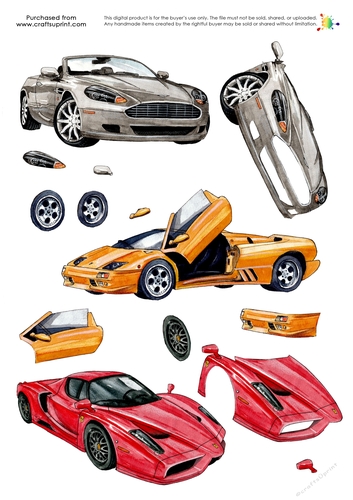 Transport Decoupage - Super Cars