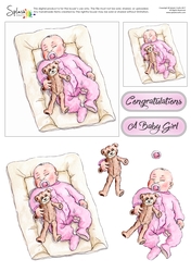New Baby Decoupage - Baby Onesie - Pink