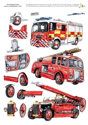 Transport Decoupage - Fire Engines
