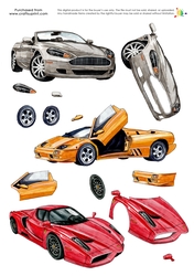 Transport Decoupage - Super Cars