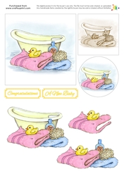 New Baby Decoupage - Baby Bath