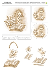 Sympathy Decoupage - Church Window - Sepia