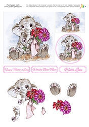 Decoupage - Baby Elephant Blooms