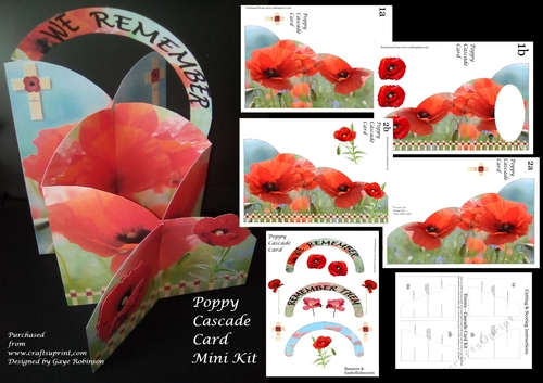 Poppy Cascade Stretch Card Kit - Remembrance