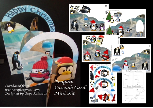 Christmas Penguin Cascade Card Kit
