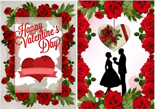 Valentine Rose Frame Toppers A5 x 2
