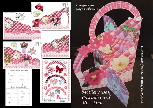 Mothers Day Cascade Card Kit - Pink