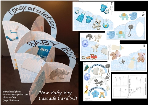 New Baby Boy Cascade Card Kit