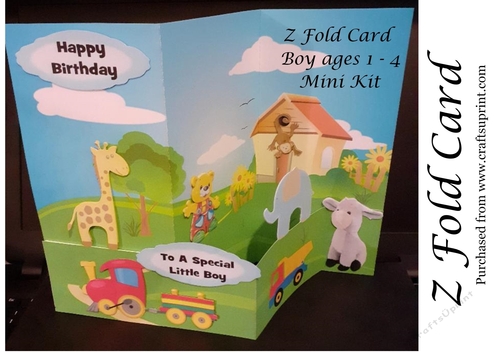 Z Fold Card Boy Birthday ages 1-4