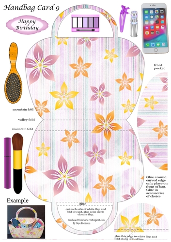 Handbag card 9 with accessories