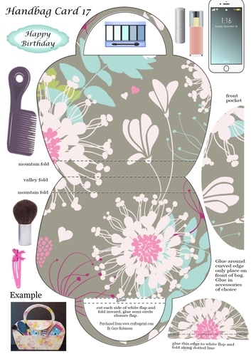 Handbag card 17 with accessories