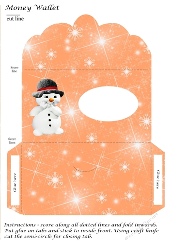 Christmas Money Wallet - Snowman