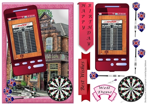 Darts Phone Card - Pink