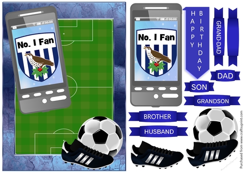 Football card for West Brom Fan with sentiments