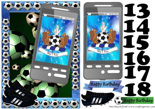 Football Phone card 2 for Kilmarnock Fan - ages