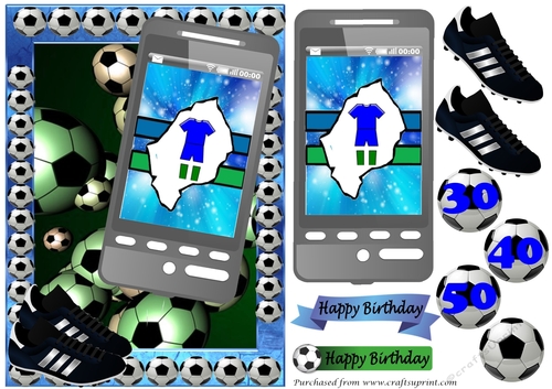 Football Phone card Lesotho with ages 30, 40, 50