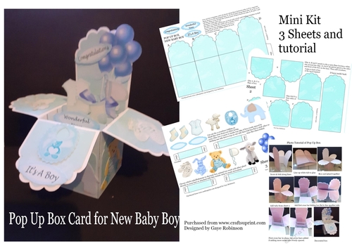 Pop Up Card New Baby Boy