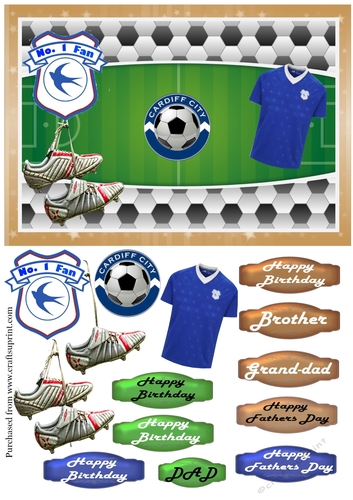 Football Card Cardiff City FC various greetings