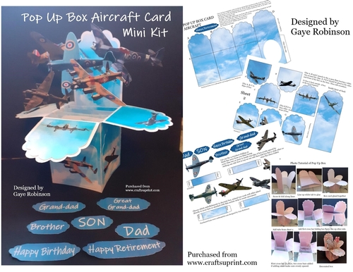 Pop Up Box Card AIRCRAFT Mini Kit