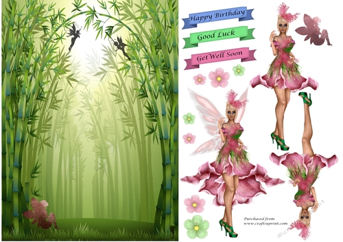 Pink Fairy in Magical Clearing