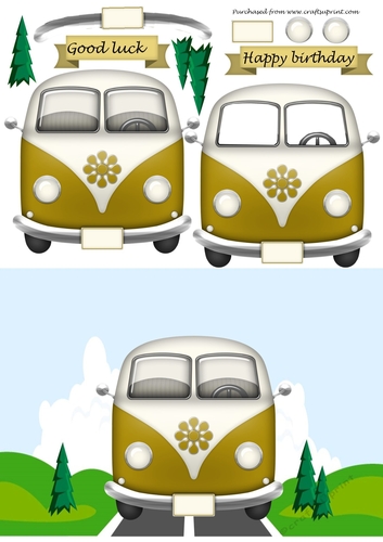 Mustard Camper Van on the Road