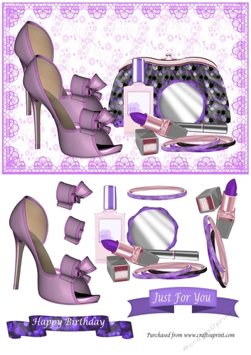 Makeup bag and bow shoes - lilac