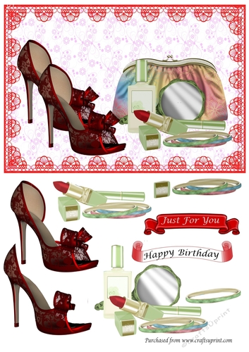 Make up purse and Red Lace Bow shoes