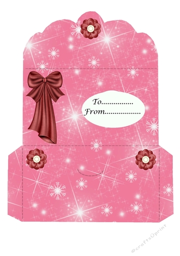 Pink snowflake money wallet with bow