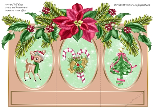 Christmas Trifold Screen Card Mini Kit 3 sheets