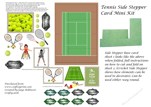 Female Tennis Side Stepper Mini Kit 3 sheets