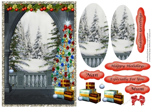 Christmas Scene Pyramid Stacker Mini Kit 2 sheets