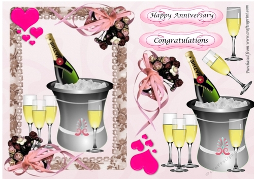 Anniversary Champagne bucket in frame