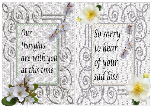 Sympathy toppers white and silver