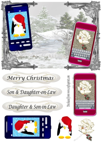 Winter scene with His & Hers Xmas Phones