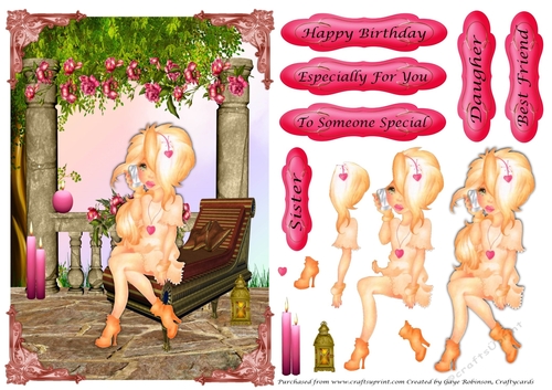 Teenager on the phone decoupage