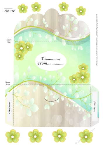 Green and grey blossom money wallet with flowers