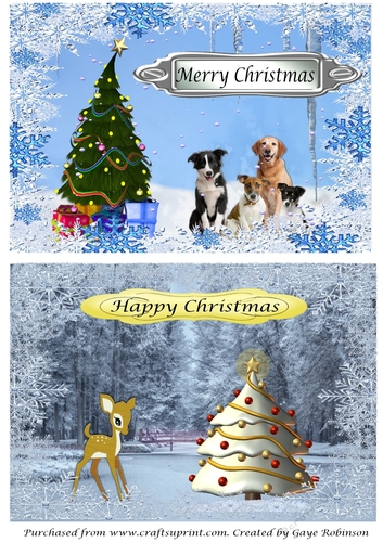 Christmas toppers, puppies & baby deer
