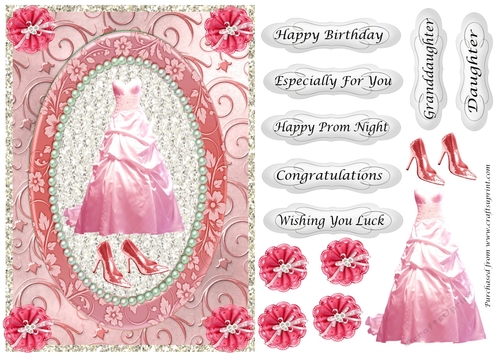 Pink ball gown and shoes