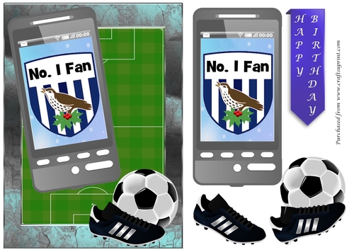 Football  Phone Card for West Bromwich Albion Fan