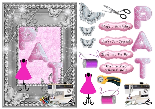 PAT Sewing Card in pink
