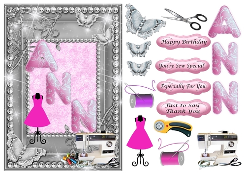 ANN Sewing Card in pink
