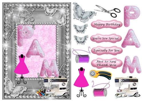 PAM Sewing Card in pink