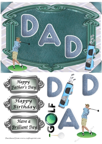 Fathers Day or Birthday DAD Golf card