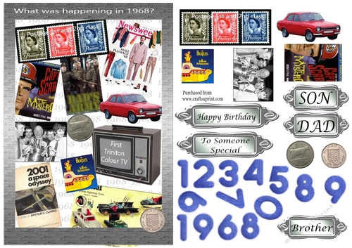 1968 Birth Year card - Male